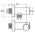 Kludi przyłącze kątowe z uchwytem