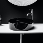 Laufen Kartell umywalka nablatowa okrągła 42 cm czarny połysk H8123310201121