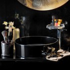 Laufen Kartell umywalka nablatowa okrągła 42 cm czarny połysk H8123310201121