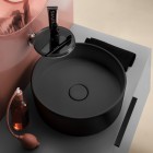 Laufen Kartell umywalka nablatowa okrągła 42 cm czarny mat H8123317161121