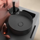 Laufen Kartell umywalka nablatowa okrągła 42 cm grafit mat H8123317581121