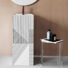 Laufen Kartell umywalka wolnostojąca 37,5x43,5 cm biała wzór szare linie H811331D011111