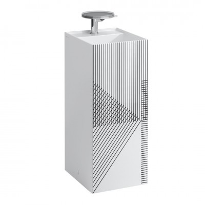 Laufen Kartell umywalka wolnostojąca 37,5x43,5 cm biała wzór szare linie H811331D011111