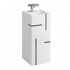 Laufen Kartell umywalka wolnostojąca 37,5x43,5 cm biała wzór czarne linie H811331D021111