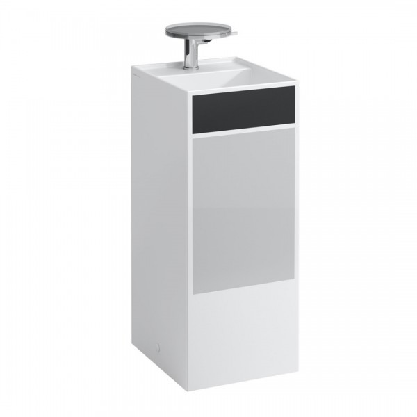 Laufen Kartell umywalka wolnostojąca 37,5x43,5 cm biała wzór szare i czarne motywy H811331D031111