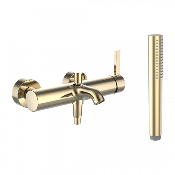 Laufen Kartell bateria wannowa ścienna złoty szczotkowany H3213370011411