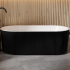 Besco Giuliana wanna wolnostojąca 150x75 cm czarny/biały WASB-150-G