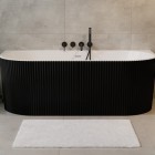 Besco Giuliana wanna wolnostojąca 170x78 cm przyścienna czarny/biały WASB-170-L