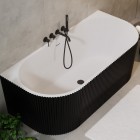 Besco Giuliana wanna wolnostojąca 170x78 cm przyścienna czarny/biały WASB-170-L