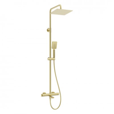 Deante zestaw wannowy termostatyczny ścienny złoto szczotkowane NAC_R1HT