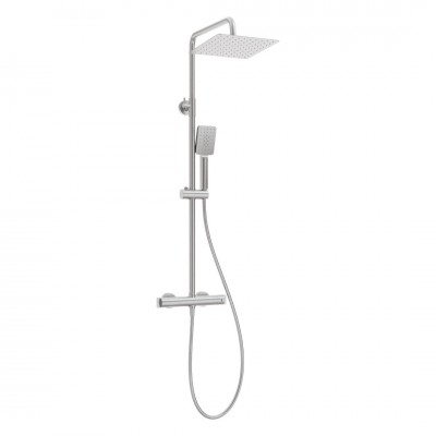 Deante zestaw prysznicowy ścienny termostatyczny stal szczotkowana NAC_F4HT