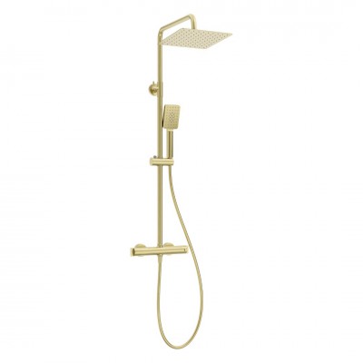 Deante zestaw prysznicowy ścienny termostatyczny złoto szczotkowane NAC_R4HT