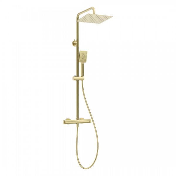 Deante zestaw prysznicowy ścienny termostatyczny złoto szczotkowane NAC_R4HT