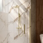 Deante zestaw prysznicowy ścienny termostatyczny złoto szczotkowane NAC_R4HT