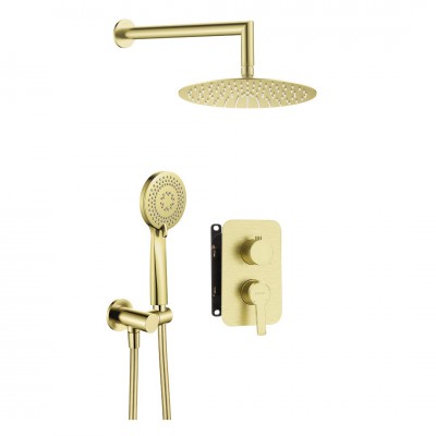 Deante Arnika zestaw prysznicowy podtynkowy złoto szczotkowane BXYZRQAM