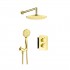 Deante Box zestaw prysznicowy podtynkowy termostatyczny z deszczownicą 25 cm złoty połysk BXYZGEBT