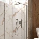 Deante Box zestaw prysznicowy podtynkowy termostatyczny z deszczownicą 25 cm titanium BXYZDEBT