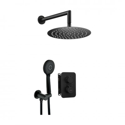 Deante Box Nero komplet prysznicowy podtynkowy termostatyczny czarny BXYZNEBT