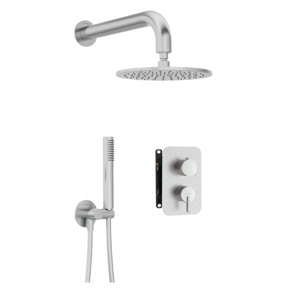 Deante Silia zestaw prysznicowy podtynkowy stal szczotkowana BXYYFQSM