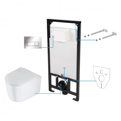 Deante Jasmin zestaw 6w1 przycisk chrom CDJS6ZPW