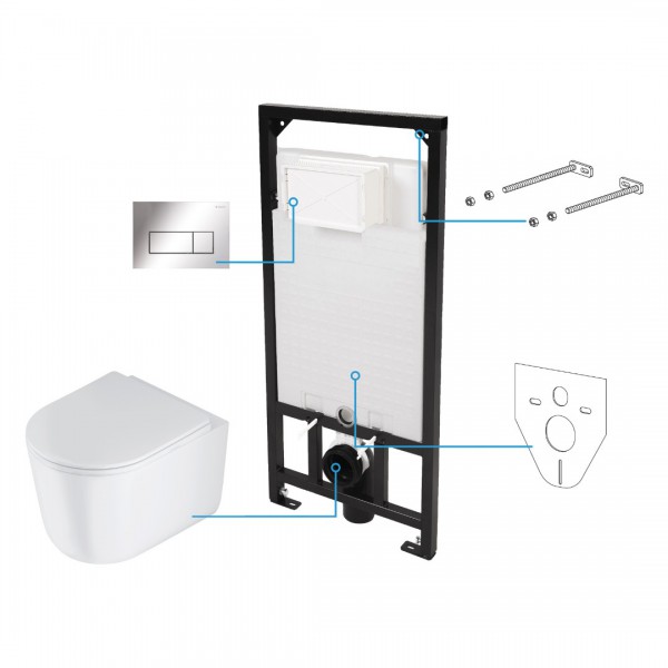 Deante Jasmin zestaw 6w1 przycisk chrom CDJS6ZPW