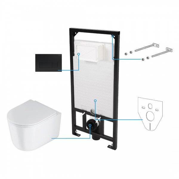 Deante Jasmin zestaw 6w1 przycisk czarny mat CDJN6ZPW