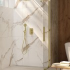 Deante Prizma ścianka wolnostojąca 90 cm Walk-in złoto szczotkowane KTJ_R39R