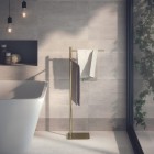 Gedy stojak na ręczniki złoty szczotkowany TR31/GM