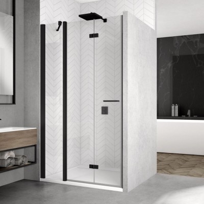 Sanswiss Solino drzwi prysznicowe 100 cm lewe czarny mat SOLF13G1000607