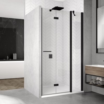 Sanswiss Solino drzwi prysznicowe 100 cm prawe czarny mat SOLF13D1000607