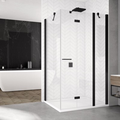 Sanswiss Solino kabina prysznicowa prostokątna 100x70 cm prawa czarny mat 54367