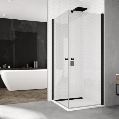 Sanswiss Solino kabina prysznicowa prostokątna 75x70 cm czarny mat 54421