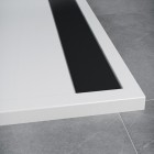 Sanswiss Ila brodzik prostokątny 90x75 cm konglomeratowy biały/czarny mat WIA750900604