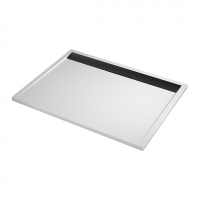 Sanswiss Ila brodzik prostokątny 90x75 cm konglomeratowy biały/czarny mat WIA750900604