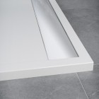Sanswiss Ila brodzik kwadratowy 90x90 cm konglomeratowy biały/srebrny połysk WIQ0905004