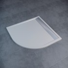 Sanswiss Ila brodzik półokrągły 80x80 cm konglomeratowy biały/srebrny połysk WIR550805004
