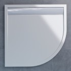 Sanswiss Ila brodzik półokrągły 80x80 cm konglomeratowy biały/srebrny połysk WIR550805004