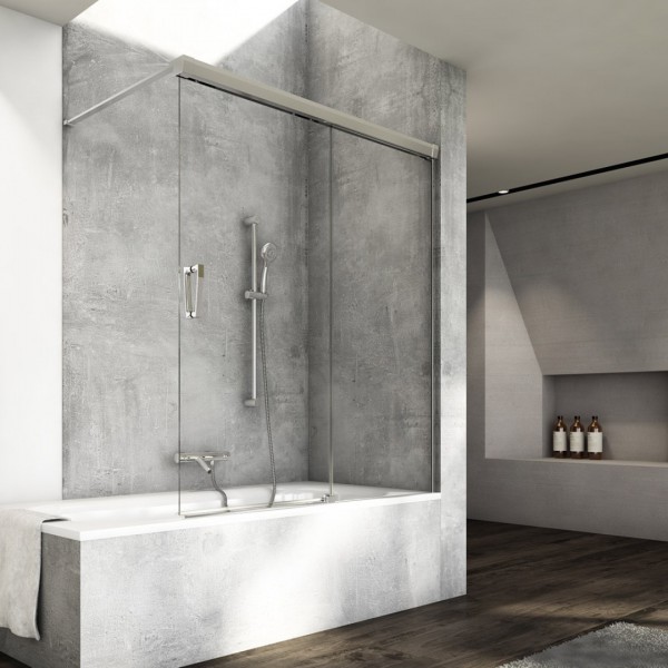 Sanswiss Cadura parawan 2-częściowy 120x160 cm prawy srebrny połysk CAW2BD12005007