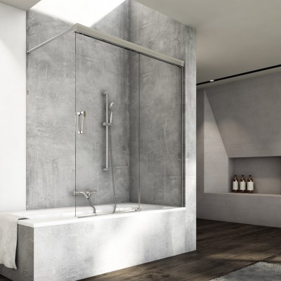 Sanswiss Cadura parawan 2-częściowy 120x160 cm prawy srebrny połysk CAW2BD12005007