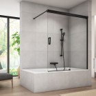 Sanswiss Cadura parawan 2-częściowy 120x160 cm prawy czarny mat CAW2BD12000607