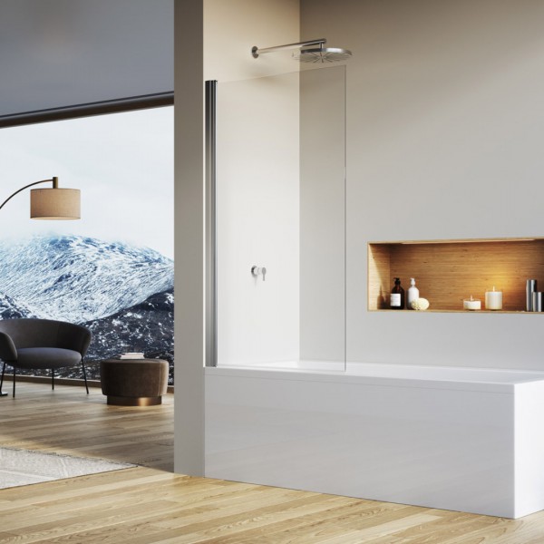 Sanswiss Solino parawan nawannowy 1-częściowy 75x150 cm srebrny połysk SOEB107505007