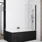 Sanswiss Solino parawan nawannowy 1-częściowy 75x150 cm czarny mat SOEB107500607