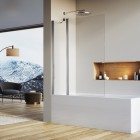 Sanswiss Solino parawan nawannowy 1-częściowy 90x150 cm srebrny połysk SOEB130905007