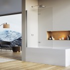 Sanswiss Solino parawan nawannowy 2-częściowy 90x150 cm lewy srebrny połysk SOLB2G0905007