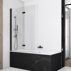 Sanswiss Solino parawan nawannowy 2-częściowy 90x150 cm lewy czarny mat SOLB2G0900607