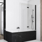 Sanswiss Solino parawan nawannowy 2-częściowy 90x150 cm prawy czarny mat SOLB2D0900607