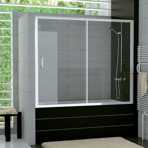 Sanswiss Top Line parawan nawannowy 2-częściowy 160x150 cm srebrny połysk TOPB216005007