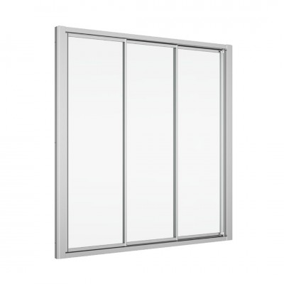 Sanswiss Top Line parawan nawannowy 3-częściowy 150x150 cm lewy srebrny połysk TOW3G15005007
