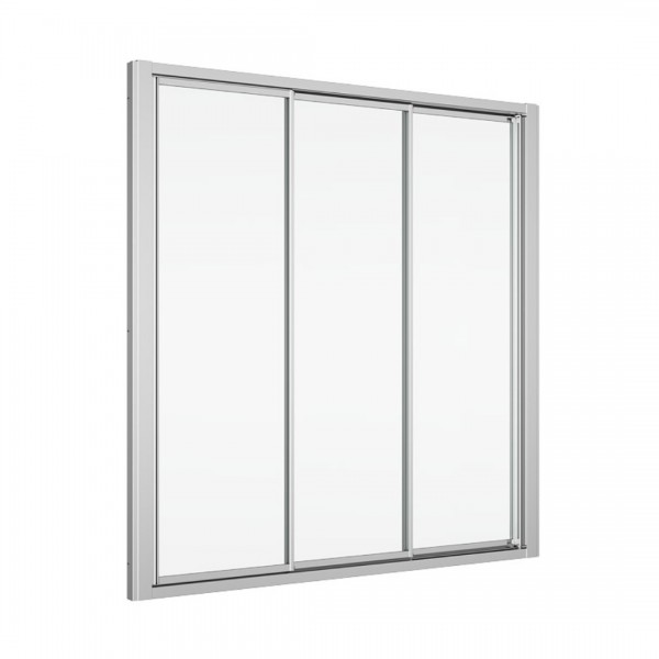 Sanswiss Top Line parawan nawannowy 3-częściowy 150x150 cm lewy srebrny połysk TOW3G15005007
