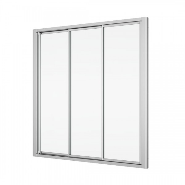 Sanswiss Top Line parawan nawannowy 3-częściowy 150x150 cm prawy srebrny połysk TOW3D15005007